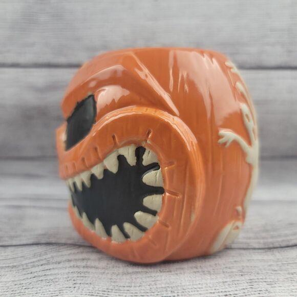 Rare DISNEY TRADER SAM'S Mahaloween 2015 Orange JACK SKELLINGTON Tiki Mug Signed - Picture 2 of 8
